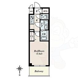 S-RESIDENCE名駅North2 1Kの間取図画像