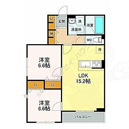 AVANCEISSHA 2LDKの間取図画像