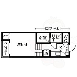 N'sタウン本陣 1Kの間取図画像
