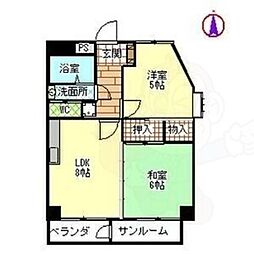 アーク302 2LDKの間取図画像