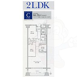 ソーラスフロント富船北棟 2LDKの間取図画像