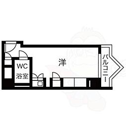 栄マンションN棟 ワンルームの間取図画像