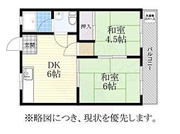 浅井ビル 2DKの間取図画像