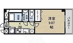 プレストンズ新栄 1Kの間取図画像