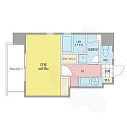 Mayumi.7 1Kの間取図画像