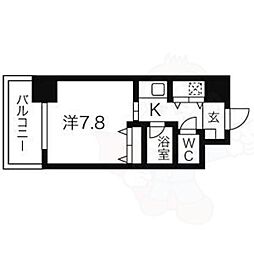 AXIS桜通内山 1Kの間取図画像