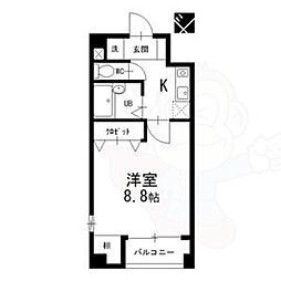 セゾンマツバ 1Kの間取図画像