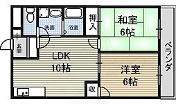 ラ・メゾンエスポワール2 2LDKの間取図画像
