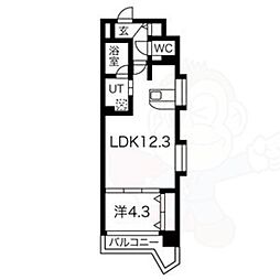 シャトー&ホテル名駅南1st 1LDKの間取図画像