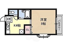 ミトラス名塚 1Kの間取図画像