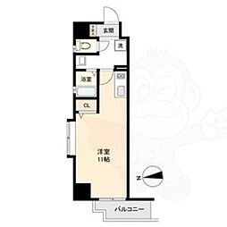 HF名駅北レジデンスWEST ワンルームの間取図画像