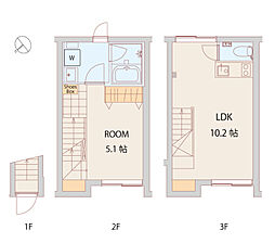 クアードロ中野サウス 3階1LDKの間取り