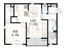 シエルコート上福岡 1LDKの間取図画像