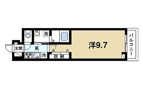 画像2:1Kの間取りです