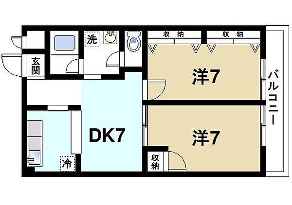 シティパレス真弓 ｜奈良県生駒市真弓1丁目(賃貸マンション2DK・2階・50.05㎡)の写真 その2