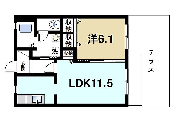亜門ハウス ｜奈良県奈良市平松5丁目(賃貸アパート1LDK・1階・41.50㎡)の写真 その2