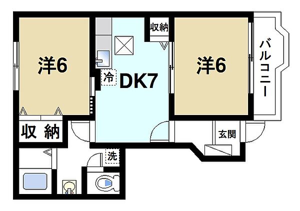 奈良県桜井市大字上之宮(賃貸アパート2DK・1階・44.34㎡)の写真 その2