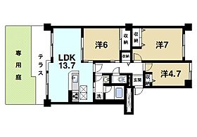 ヴェルナール学園前　A棟  ｜ 奈良県奈良市鶴舞西町（賃貸マンション3LDK・1階・68.95㎡） その2