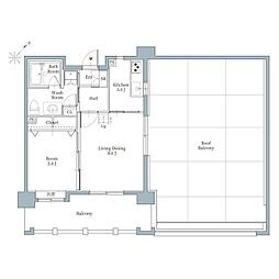 リアンシエルブルー東比恵 11階2Kの間取り