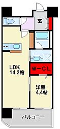 ウェルブライト博多ステーション 10階1LDKの間取り