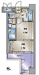 福岡市地下鉄空港線 天神駅 徒歩7分の賃貸マンション 5階2Kの間取り
