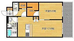 ケイジェイ博多住吉ビル 1LDKの間取図画像