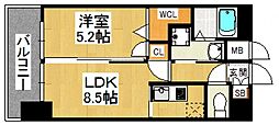 イルマーレ博多 1LDKの間取図画像