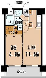 クリエート博多駅前 1LDKの間取図画像