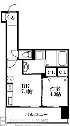 ネストピア博多グランドステージ3 1DKの間取図画像