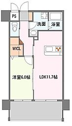 ニューガイアリルーム九大病院前No.66 1LDKの間取図画像