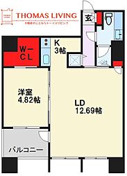 REBLDG 1LDKの間取図画像