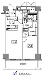 天神プレイスEAST棟 1LDKの間取図画像