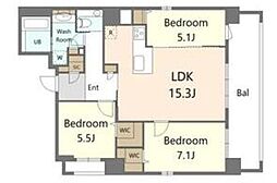 S-RESIDENCE大手門awesome 3LDKの間取図画像