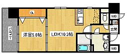 アソシアグロッツォタイムズスイート博多 1LDKの間取図画像
