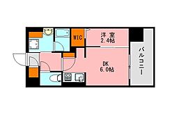 LANDICPREMIUMHAKATA 1DKの間取図画像
