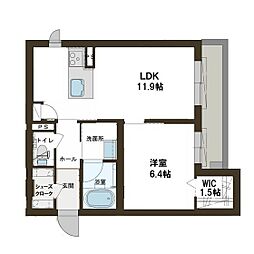 セントラル地行 2LDKの間取図画像