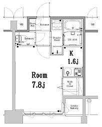エンクレスト博多GATE 1Kの間取図画像
