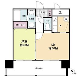 DSTOWER大博通り 1LDKの間取図画像