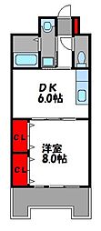 アヴァン・ギャルド21 1DKの間取図画像
