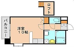 ウエストサイド箱崎 1Kの間取図画像