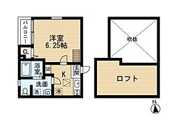 シュプリームメゾンA 1Kの間取図画像