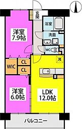グランリーオ 2LDKの間取図画像