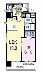 カーサデルソーレ 1LDKの間取図画像