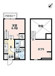 アリエッタ馬出 ワンルームの間取図画像