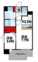 アムールレヴール 1LDKの間取図画像