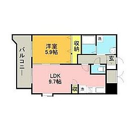 シェーネブルク 1LDKの間取図画像