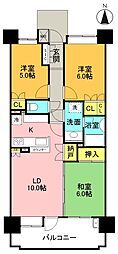 サンデュエルいわき中央 3LDKの間取図画像
