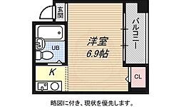 メゾンハマダ ワンルームの間取図画像