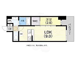 セレニテ兵庫エクラ 2階1LDKの間取り