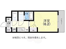 プレサンス神戸水木通ルミエス 8階1Kの間取り